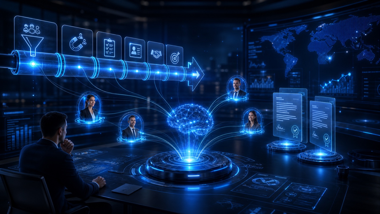 Pipeline comercial 3D conectado con inteligencia artificial y datos