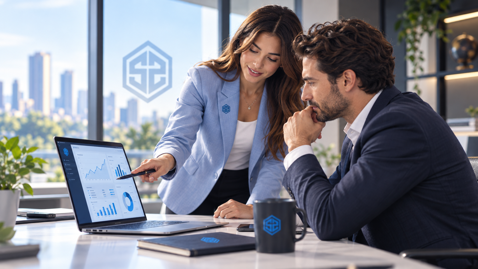 Equipo colaborando sobre soluciones digitales