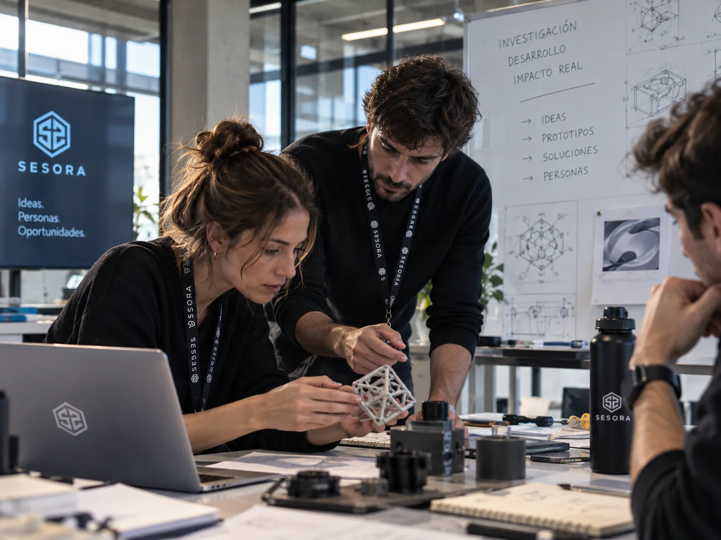 Equipo de Sesora compartiendo una sesión de trabajo